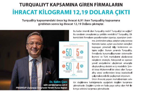 Turquality Kapsamına Giren Firmaların İhracat Kilogramı 12,19 Dolara Çıktı